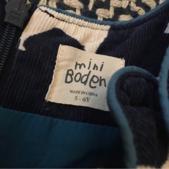 EUC Mini Boden Navy Corduroy Dog Dress Jumper - Picture 2 of 3